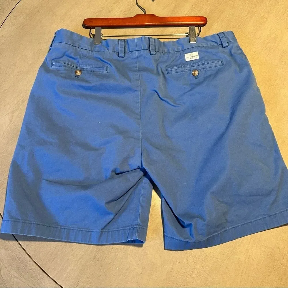 Vineyard Vines Men's Shorts Blue Breaker Short Cotton Size 40 Flat Front Casual‎